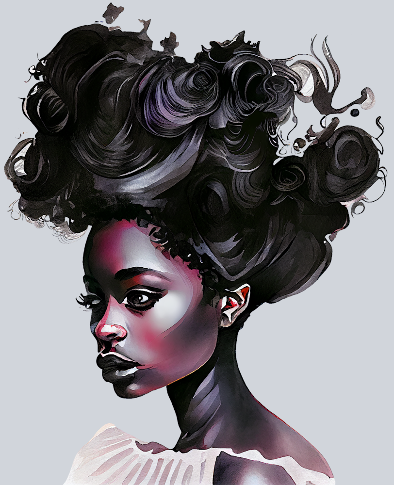 Black Woman Elegant - STK00973 (DTF Transfers)