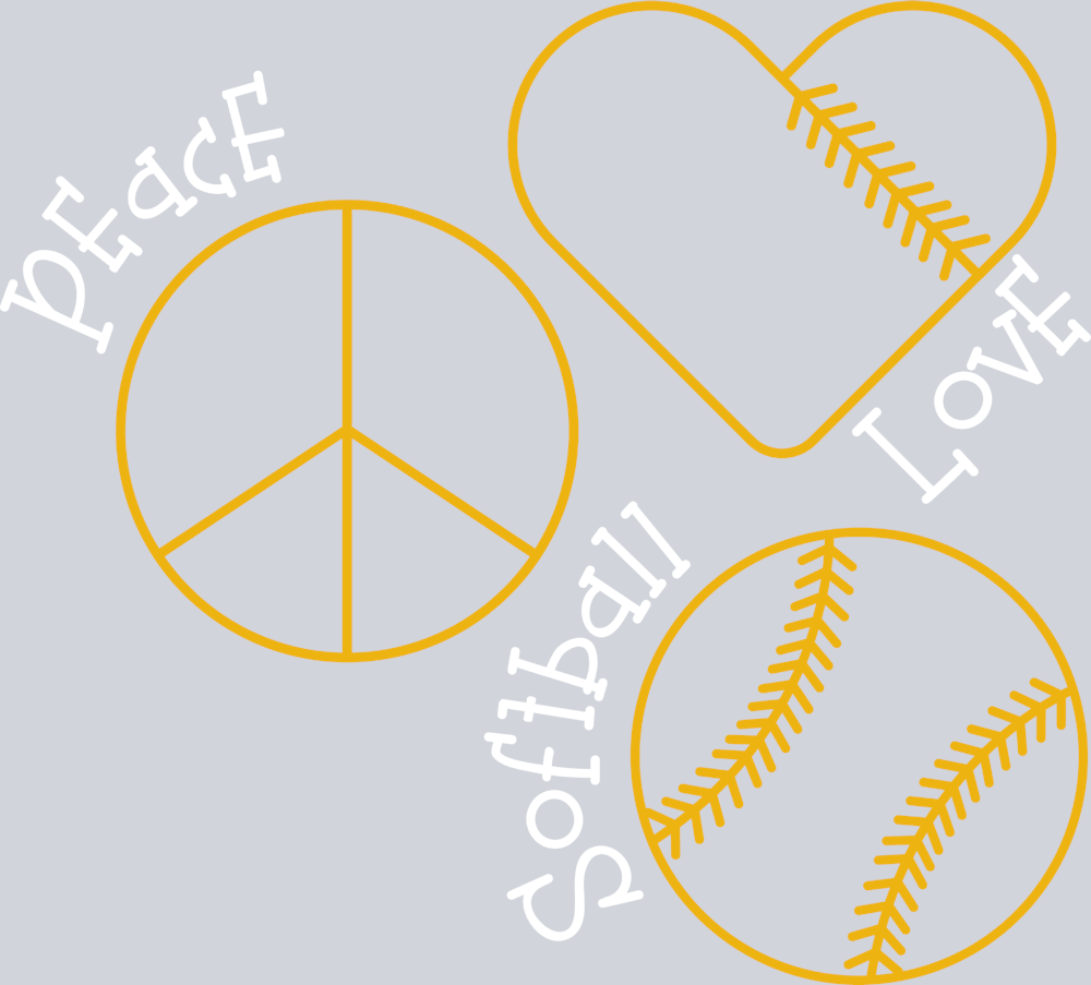 Peace Love Softball 1 - STK07339 (DTF Transfers)