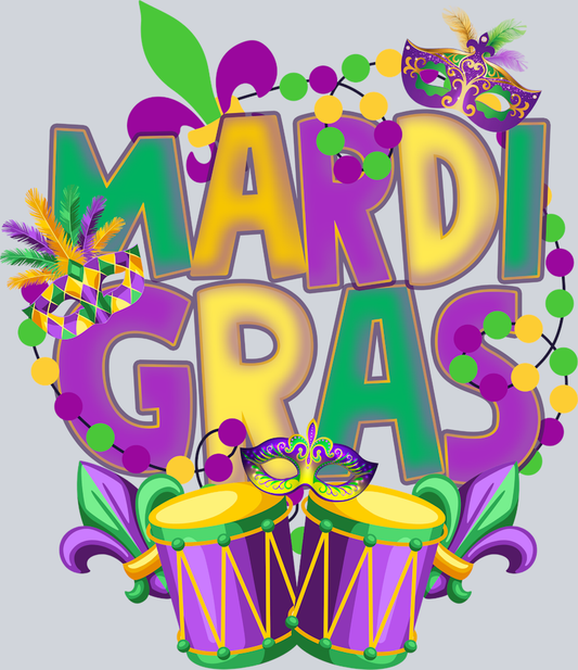 Mardi Gras Beads Drums - STK04014 (DTF Transfers)